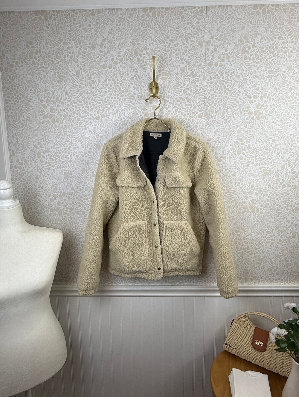 Toad&Co Women's Cream and Gray Sherpa Heavy Fleece Jacket - Size - Small